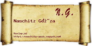 Naschitz Géza névjegykártya